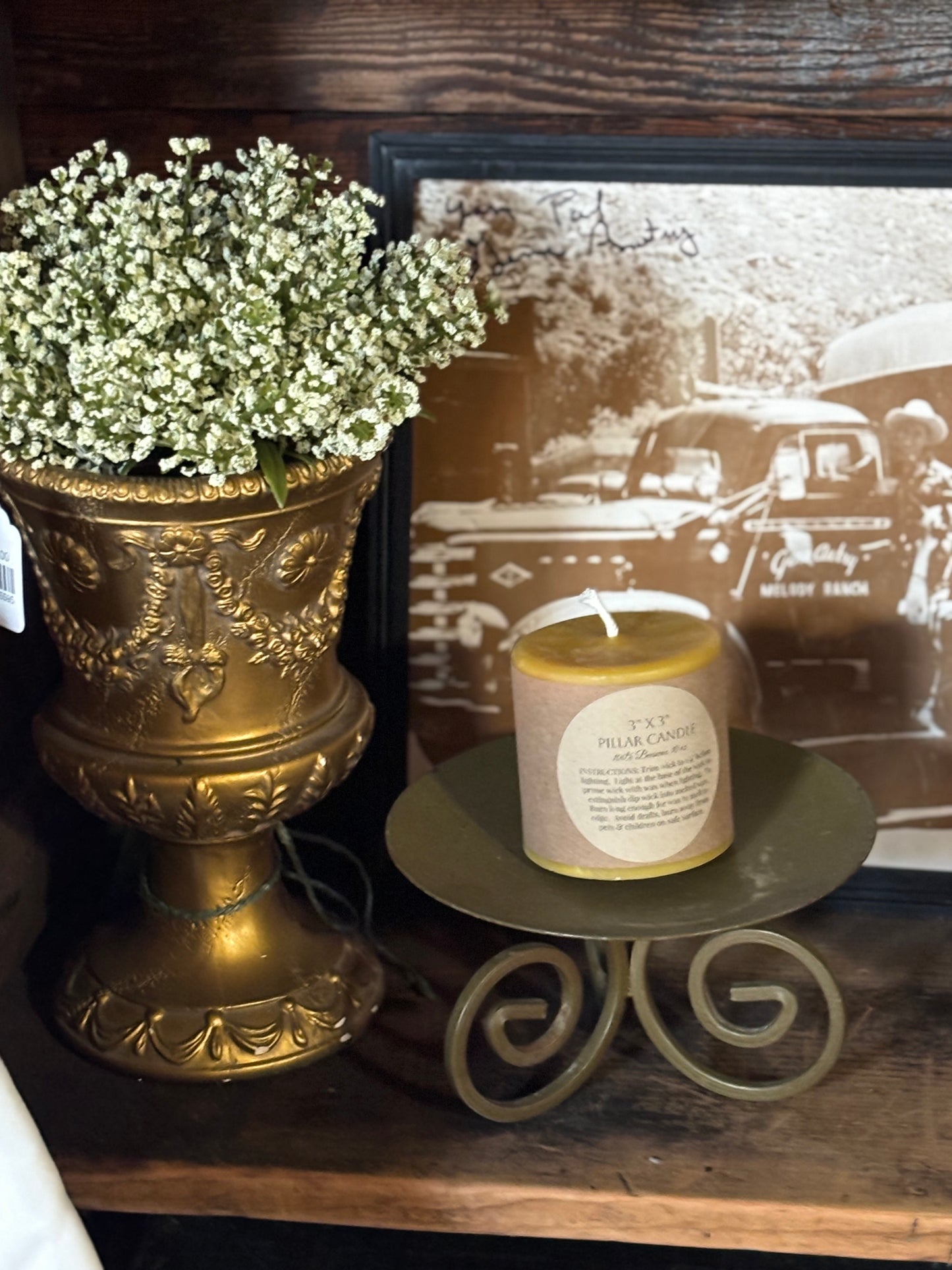 Pure Beeswax 3x3 Pillar Candle